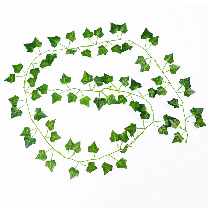 Sweet potato leaves 2 м искусственный имитация ротанга листья Зеленая редиска Крипер виноградные листья лоза открытый настенный украшения сада - Цвет: Sweet potato leaves