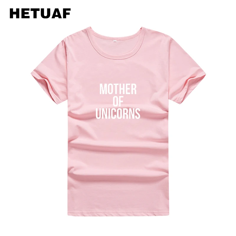 Женская футболка с принтом HETUAF MOTHER OF UNICORNS модная в стиле панк рок единорогом хип