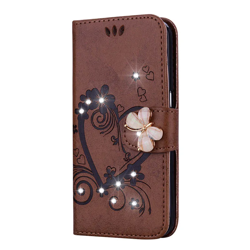 Brown Diamond Ювелирный чехол для телефона iPhone XS Max Xr XS X из искусственной кожи флип-чехол для Coque iPhone 5S SE 6s 7 8 Plus iPod Touch 5 6 Чехол для телефона - Цвет: Brown Diamond