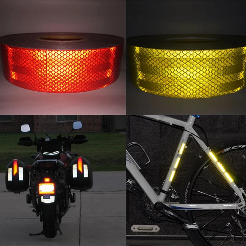 50mm X 10m Red/Yellow Safety Reflective Truck Body Stickers with Warning Effect in The Night | Автомобили и мотоциклы