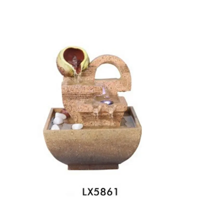 LX5861 Декоративные комнатные фонтаны для воды, офисные настольные подарки, украшения для дома, увлажнение, искусственные камни, ремесло 110 В, 220 В - Цвет: LX5861