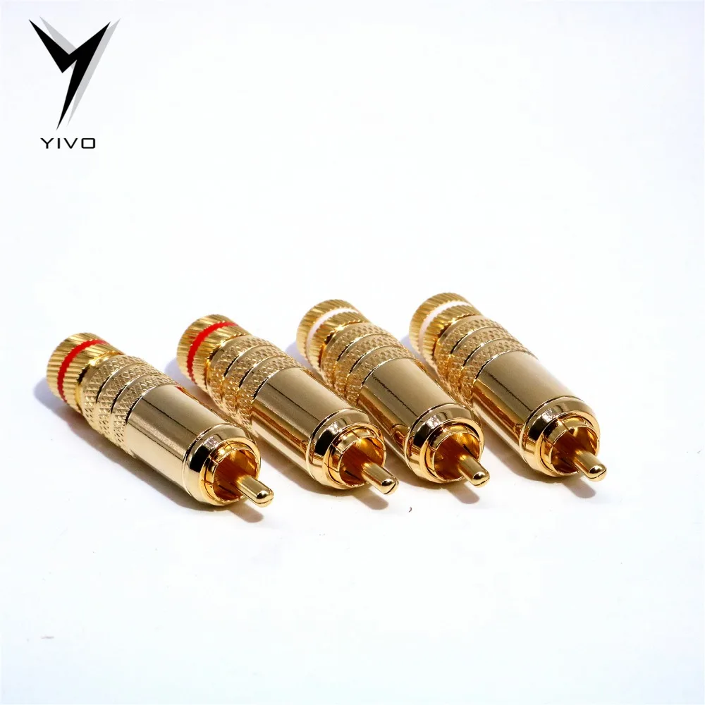 8 шт. YIVO Hi end высокого качества Hifi DIY 9 мм позолоченный латунь 62% медь штекер RCA