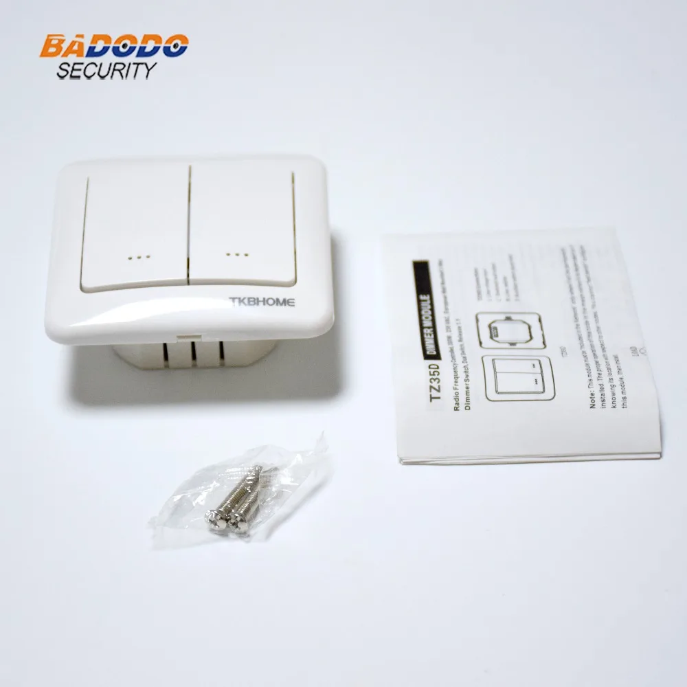Z-Wave Plus TKB Home TZ35D двойной настенный Регулируемый выключатель с двумя вёслами для ламп накаливания 80X80 мм Тип
