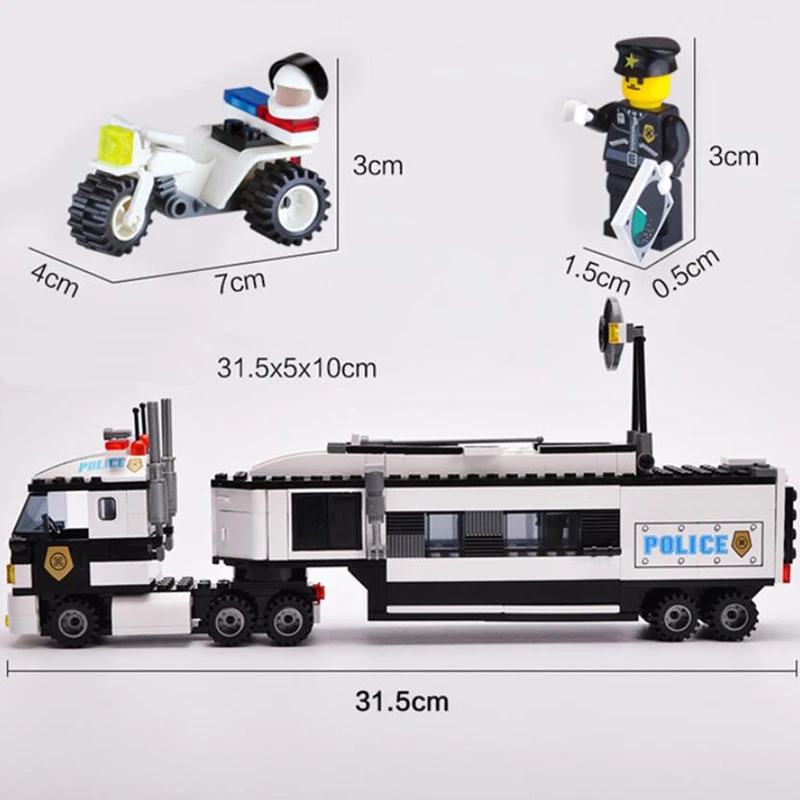 ENLIGHTEN 325 шт серия полиции строительные блоки для грузовиков наборы Playmobil