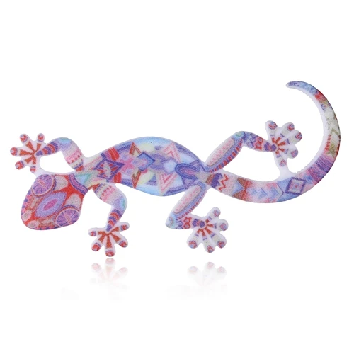 pink gecko RINHOO, акриловая брошь в виде кошки, совы, змеи, булавка для женщин, цветочный принт, дельфин, винтажные аксессуары для воротника, модное ювелирное изделие, броши - Окраска металла: pink gecko