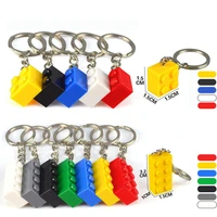 10 20pcslot rotatable display box with keychain key ring compatible fit for figure moc model building blocks brick toys