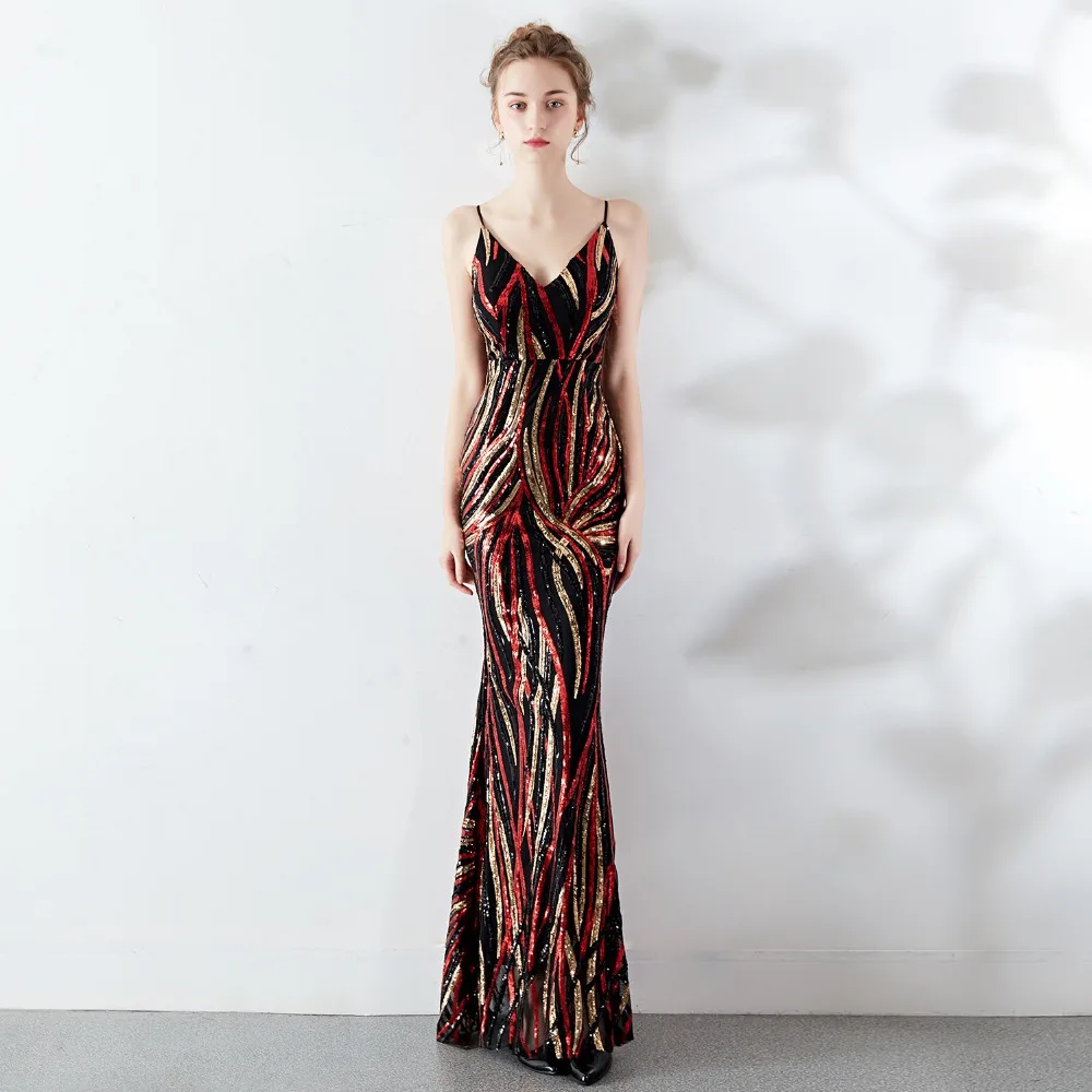 Sladuo пикантные Graciosa V образным вырезом площадках сделать Ombro блесток Vestidos Femininos