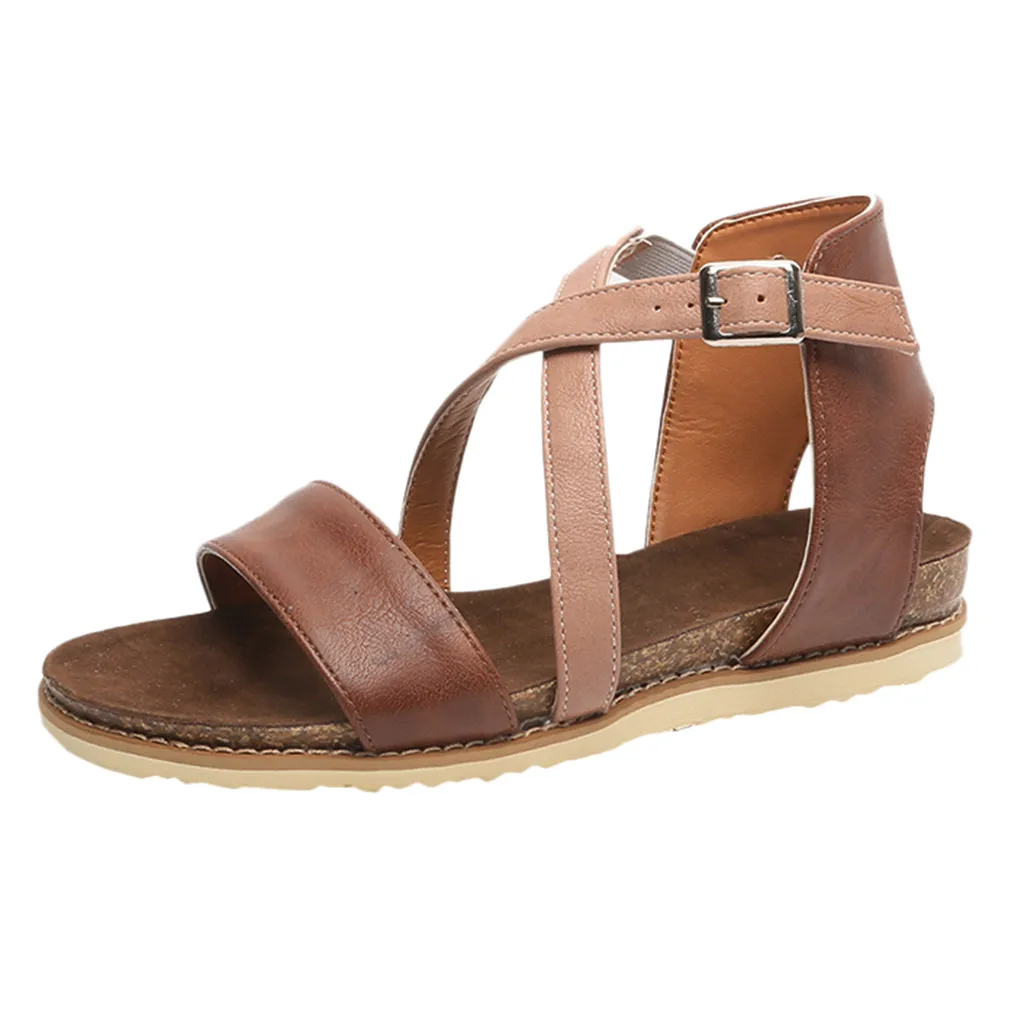 SAGACE/Женская обувь на плоской подошве педаль сандалии с ремешком и пряжкой