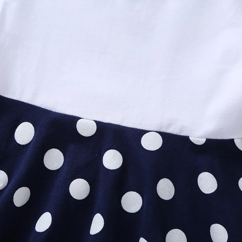 Платье в горошек с короткими рукавами для девочек От 2 до 8 лет детские платья