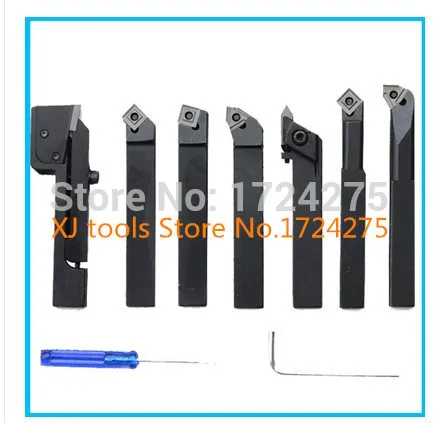 

12mm 7pcs/set indexable carbide turning tool set with insert for CNC machine, none Titanium