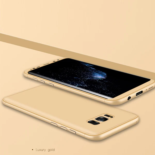 Для samsung Galaxy S8 плюс S10 S9 Plus samsung S8 S10 Lite крышка V-power 3 в 1 360 Полный Защитник дело Чехлы без Стекло - Цвет: Gold