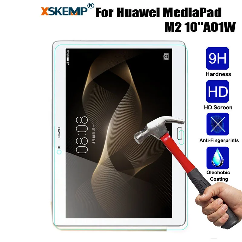 Xskemp 9 H в режиме реального Ultra Clear закаленное Стекло для Huawei MediaPad m2 10 &quota01w 0.3 мм
