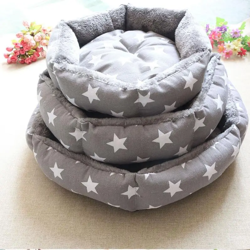 Grey Sofa US, кровать для больших собак, Круглый домик, толстый согревающий диван для больших собак, кошачий домик, мягкие кровати, 2 цвета, 3 размера, подушки - Цвет: Grey Sofa
