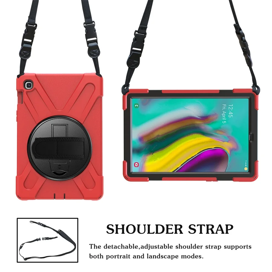 Red Strap Для Galaxy Tab S5e 10,5 дюймов чехол, противоскользящий ударопрочный чехол для samsung Galaxy Tab S5e 10,5 SM-720 SM-725 - Цвет: Red Strap