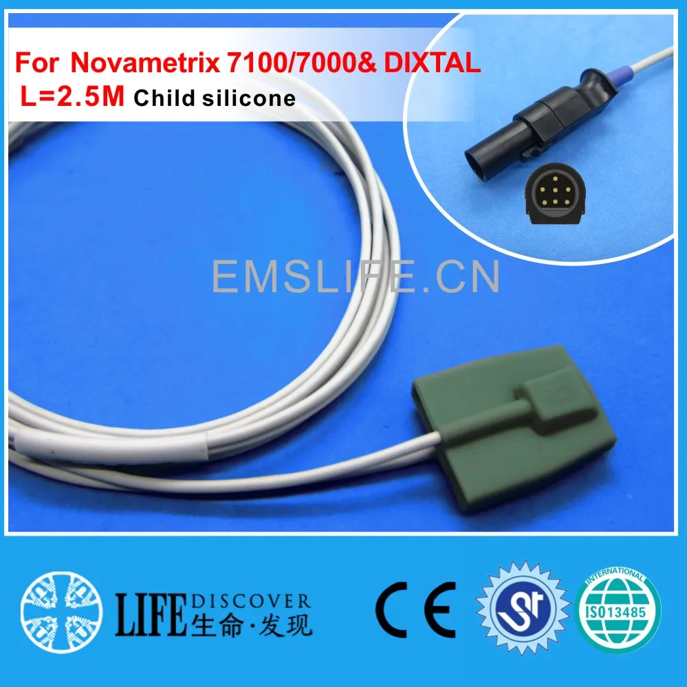 

Long cable child silicone finger tip spo2 sensor for DIXTAL Dx405/Dx2010/Dx2020/Dx2021/Dx2405/Dx2515