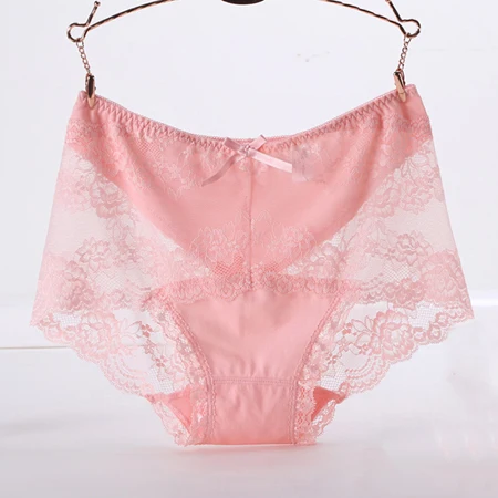 pink Плюс Размеры краткое Для женщин нижнее белье XXl, XXXL, XXXXL сексуальные кружевные прозрачные трусики хлопок удобные женские трусики средней посадки полые из трусы женские стринги трусы трусикибесшовные трусыженские - Цвет: pink