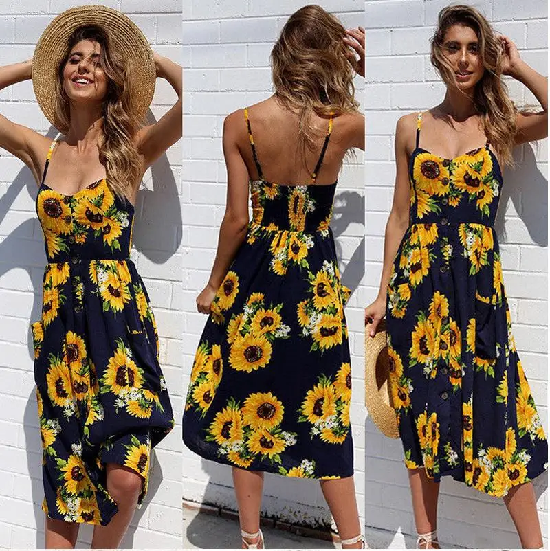 Женское платье миди в стиле бохо Коктейльные Вечерние пляжные платья сарафан