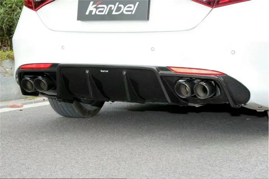 Rear Diffuser Карбоновый автомобильный Передний+ задний бампер спойлер для губ автомобильный диффузор для Alfa Romeo Giulia - Цвет: Rear Diffuser