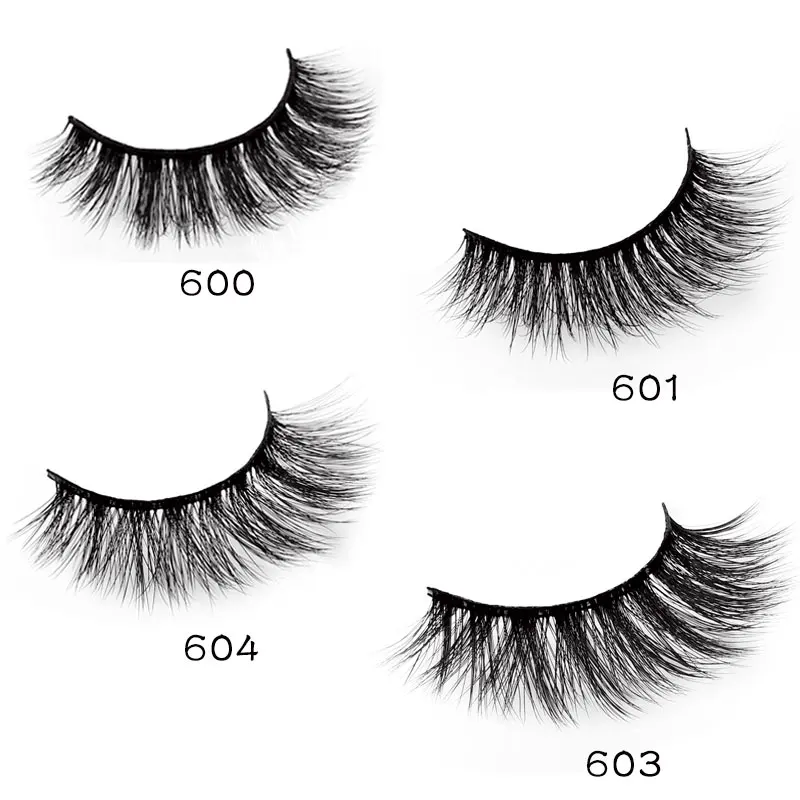 Норковые ресницы натуральные длинные 3d норковые пушистые накладные 4 упаковки 1