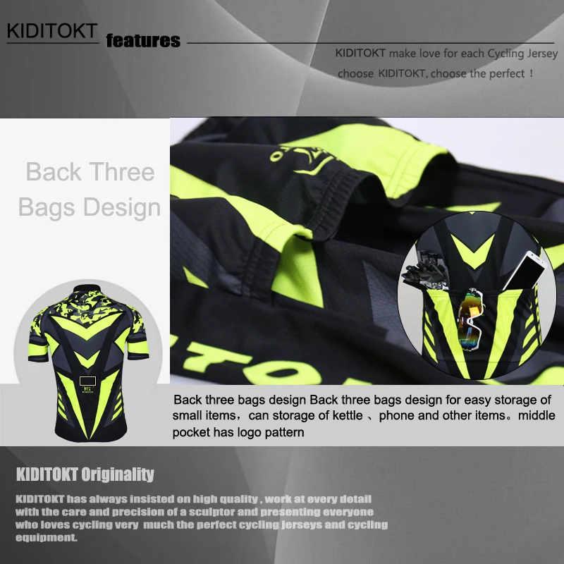 KIDITOKT Лето короткий рукав Велоспорт Джерси Топы 2018 Ropa De Ciclismo Hombre дорожный гоночный