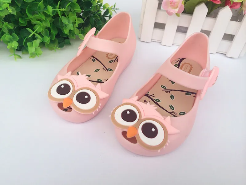 mini melissa 2018 Summer Cute owl Beach Sandals For Baby Girls boys Children Sandal kids Cartoon Jelly Shoes Sandalia Infantil | Детская