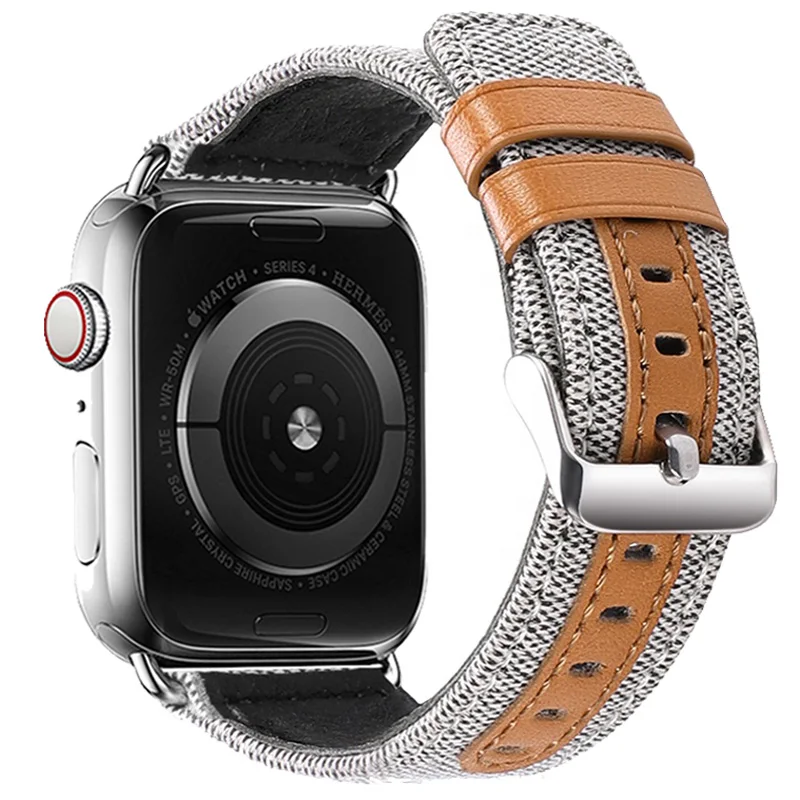 Ремешок для Apple Watch Series 4 3 2 1 ремешок для Iwatch 38 мм 42 мм браслет умные аксессуары наручные темно-синие джинсовые полосы