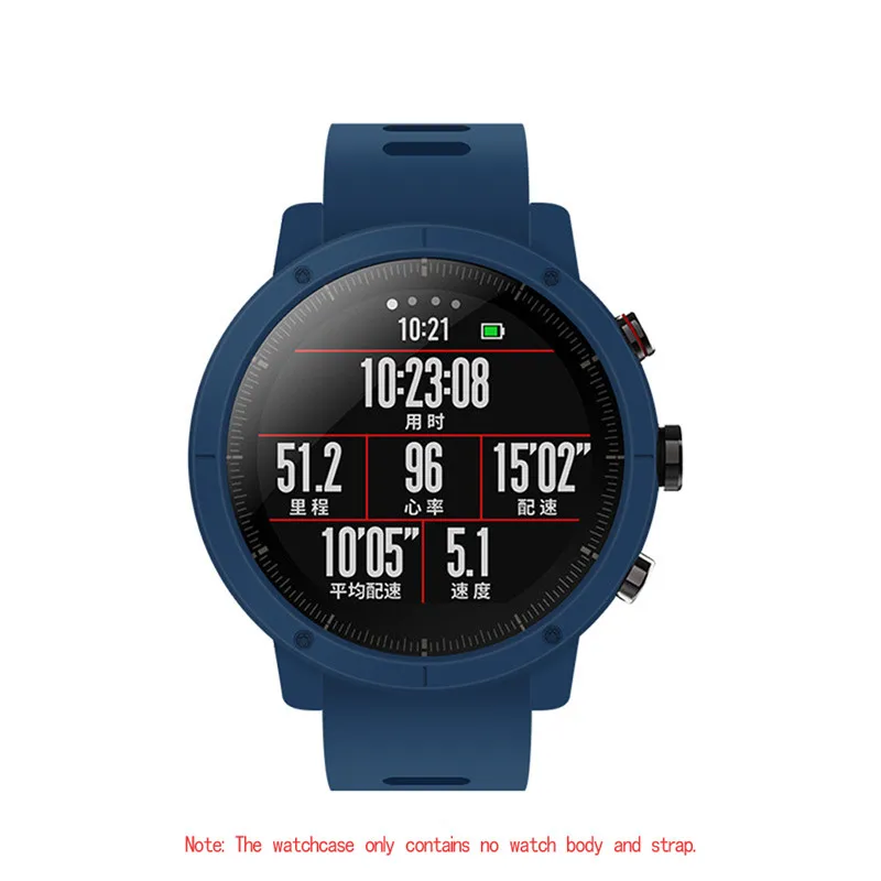 Синий Корпус защитный чехол для Huami Amazfit Stratos 2 Смарт Браслет аксессуары - Цвет: Синий
