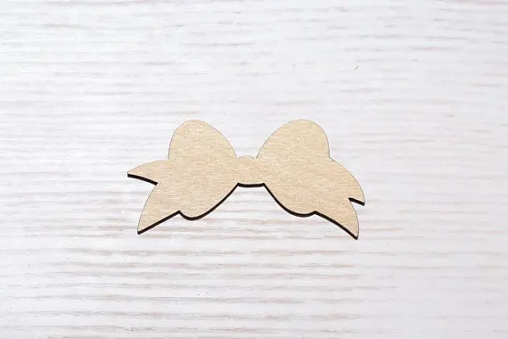 Деревянный галстук-бабочка деревянный вырез фигурка фанеры лазерная резка