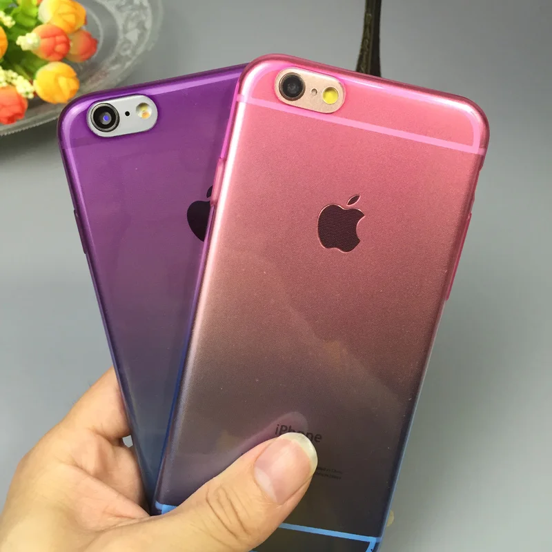 Gradient Color Silicone Case For iPhone 6 6S / Plus Luxury Anti-crash Cover i Phone 6Plus S Bag |