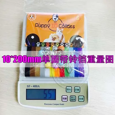 With bell 1x20cm 12 шт./лот, нейлоновый ошейник для собак и кошек, ошейник для маленьких щенков и котят, мягкий бархат, 12 цветов, ID ошейник 10 - Цвет: With bell 1x20cm