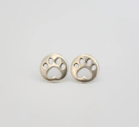 Женские серьги гвоздики с принтом Собачья лапа|animal earrings for women|animal earringsdog paw |