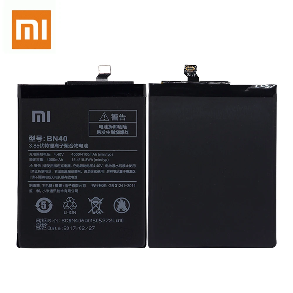 Xiao Mi 100% оригинальный BN40 для Xiaomi Redmi 4 Pro Prime 3G RAM 32G аккумулятор с реальной емкостью