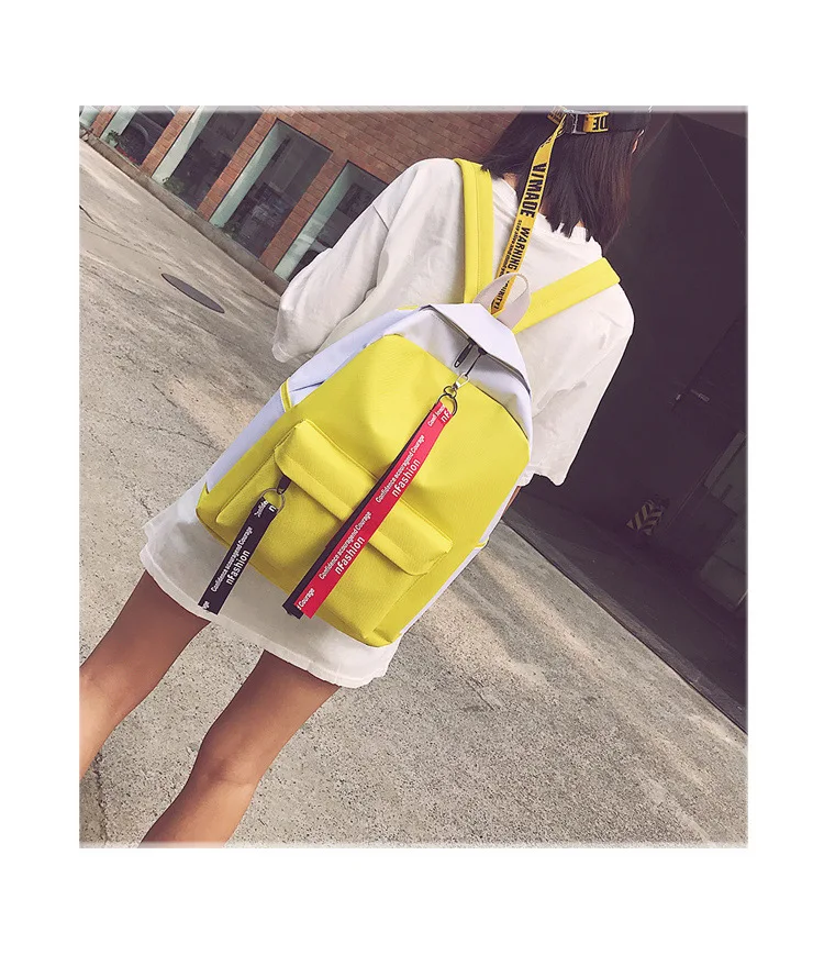 

SWYIYV Shoulder Backpack For Women 2019 Color Canvas Bag School Female Backpack Black Backbag Women