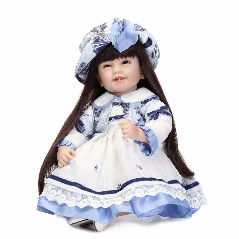 

55cm Fashion Newborn Dolls Realistic Soft Silicone Vinyl Reborn Babies 22'' modeling princess toddlers play house toys Doll