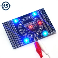diy electronic kit smd rotating flashing red blue led components soldering practice skill circuit board training suite diy kit