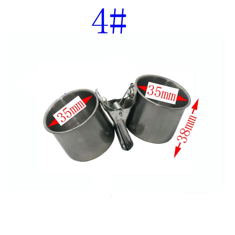 5 шт. подача воды пищи птица двойные чашки с зажимом из нержавеющей стали клетка