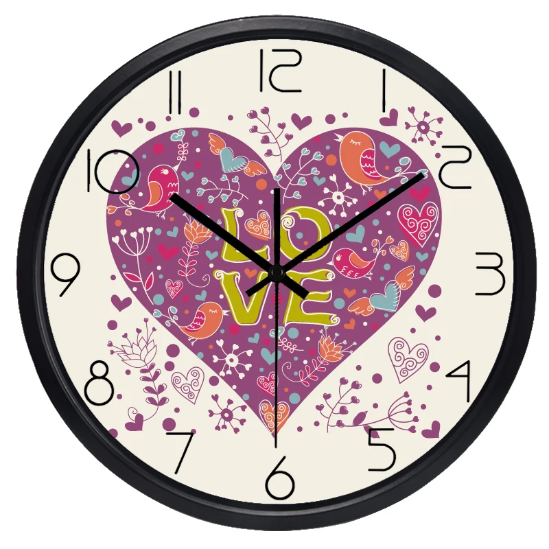 Металлическая Рамка мультфильм художественное украшение сердце Настенные Часы