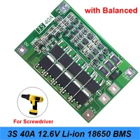 3s 40a 11 1v 12 6v 18650 lithium battery protection board for screwdriver drill 40a current with balance j31