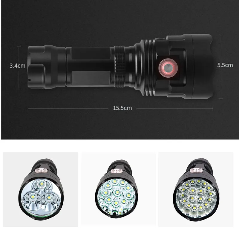 18T6 10T6 3T6 LED 6 режимов USB Перезаряжаемый Фонарик 2665018650 мощный уличный фонарь для