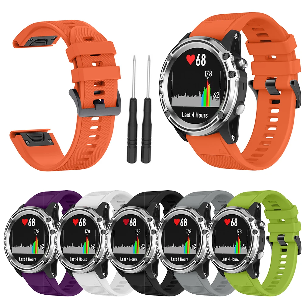 Для Garmin Fenix 5/5Plus силиконовые для фитнеса сменный ремешок на запястье трекер