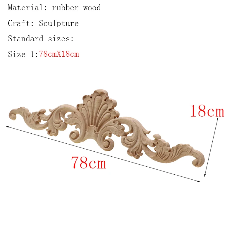78X18cm RUNBAZEF из натурального дуба резная аппликация мебель декоративные статуэтки, миниатюры модели украшения дома аксессуары - Цвет: 78X18cm