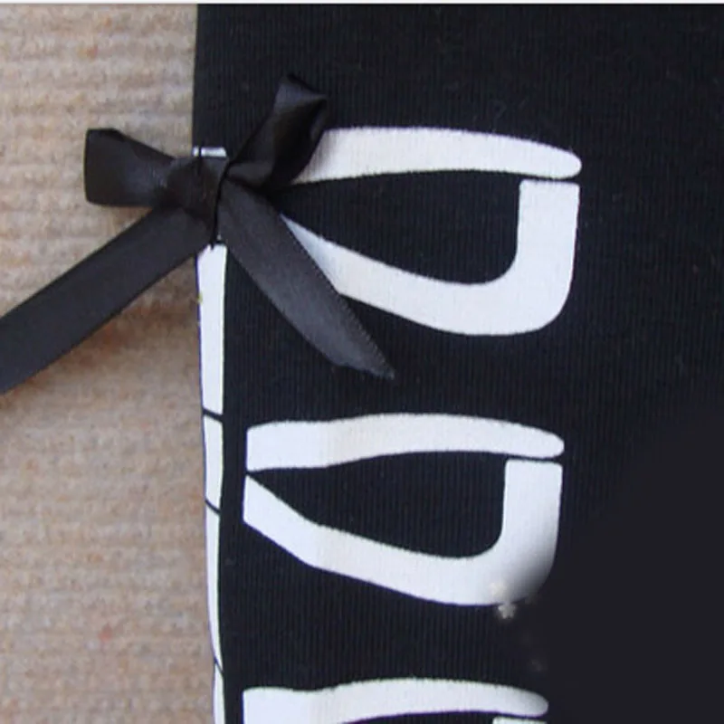 Брюки для девочек черные и белые детские леггинсы в полоску Классические малышей