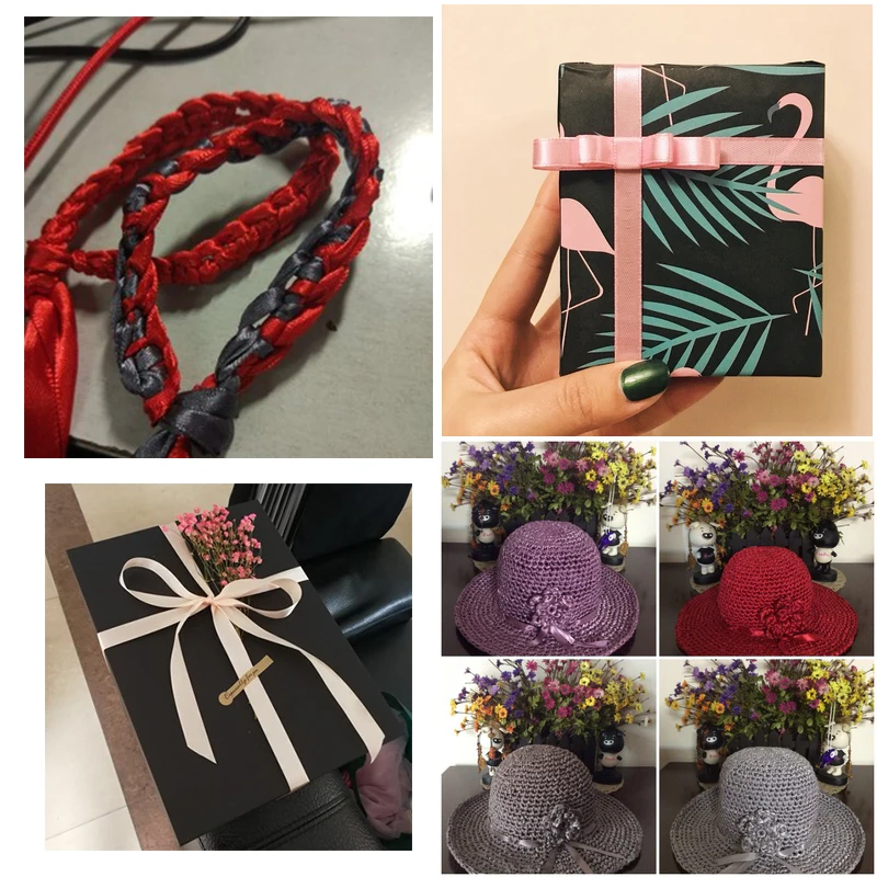 Красивые Новые 25 ярдов/рулон Grosgrain атласные ленты 1 см плетеная шелковая