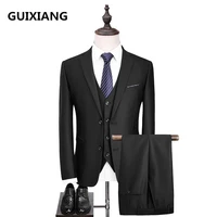 jacketvest pants 2017 autumn high quality men casual business suits blazers mens suits wedding dress suit men 4 color