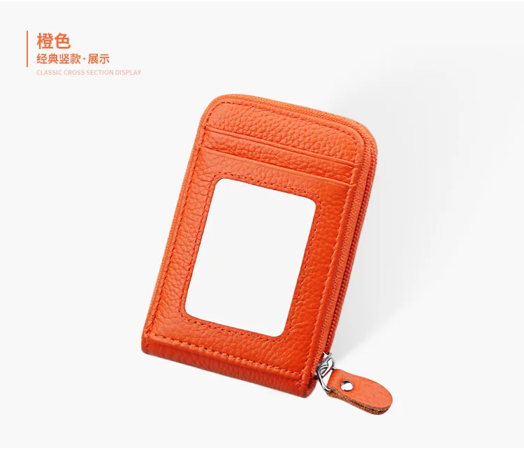Модный кошелек из натуральной кожи для женщин Женский RFID крепление фиксатора кошельки дорожный с молнией Женский кошелек женский держатель карты