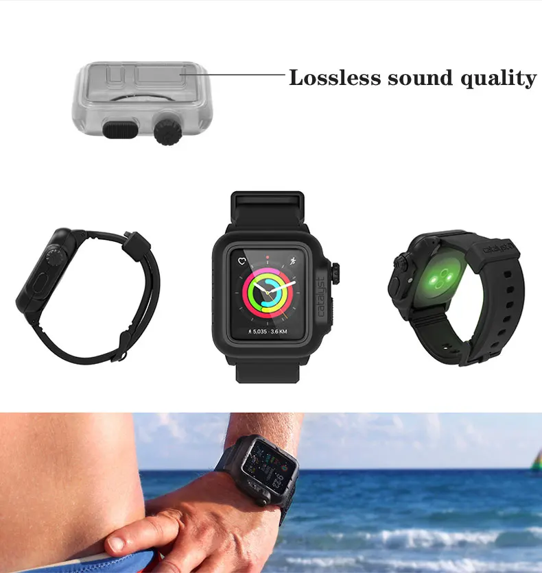 Военный водонепроницаемый чехол ремешок для Apple Watch band 42 мм Iwatch Series 3 2 спортивные часы с браслетом и защитным чехлом