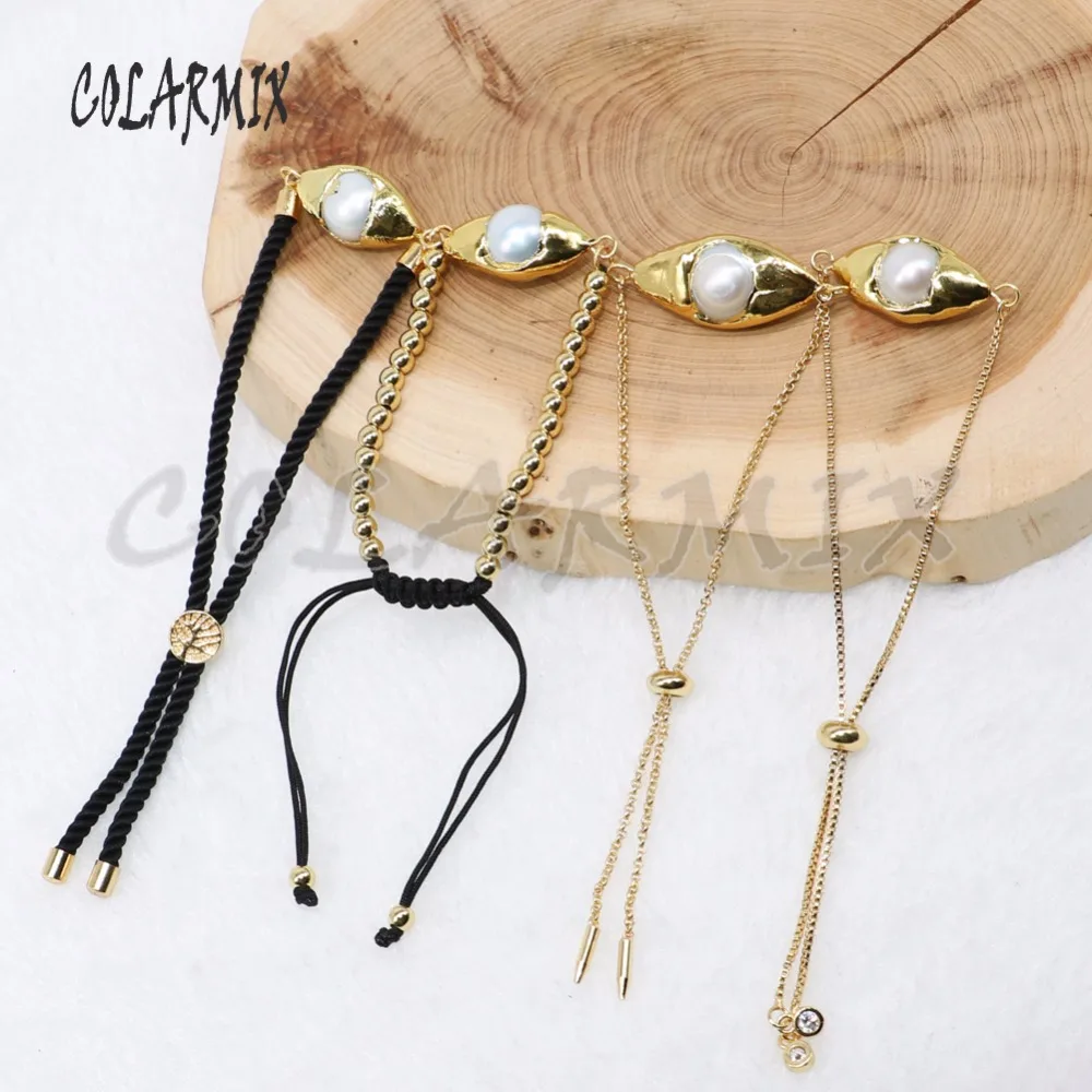 

10 pieces pearl bracelets eye bracelets electroplated free-form pearl bracelets jewelry for women 4897