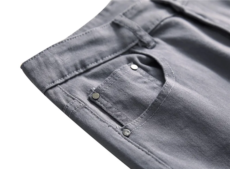 Джинсы мужские стрейчевые повседневные Прямые облегающие джинсы брюки из денима