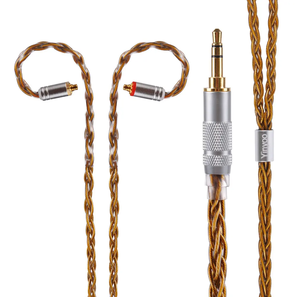 Yinyoo 8 Core чистого серебра Модернизированный кабель 2 5/3 5/4 4 мм балансный с MMCX/2pin