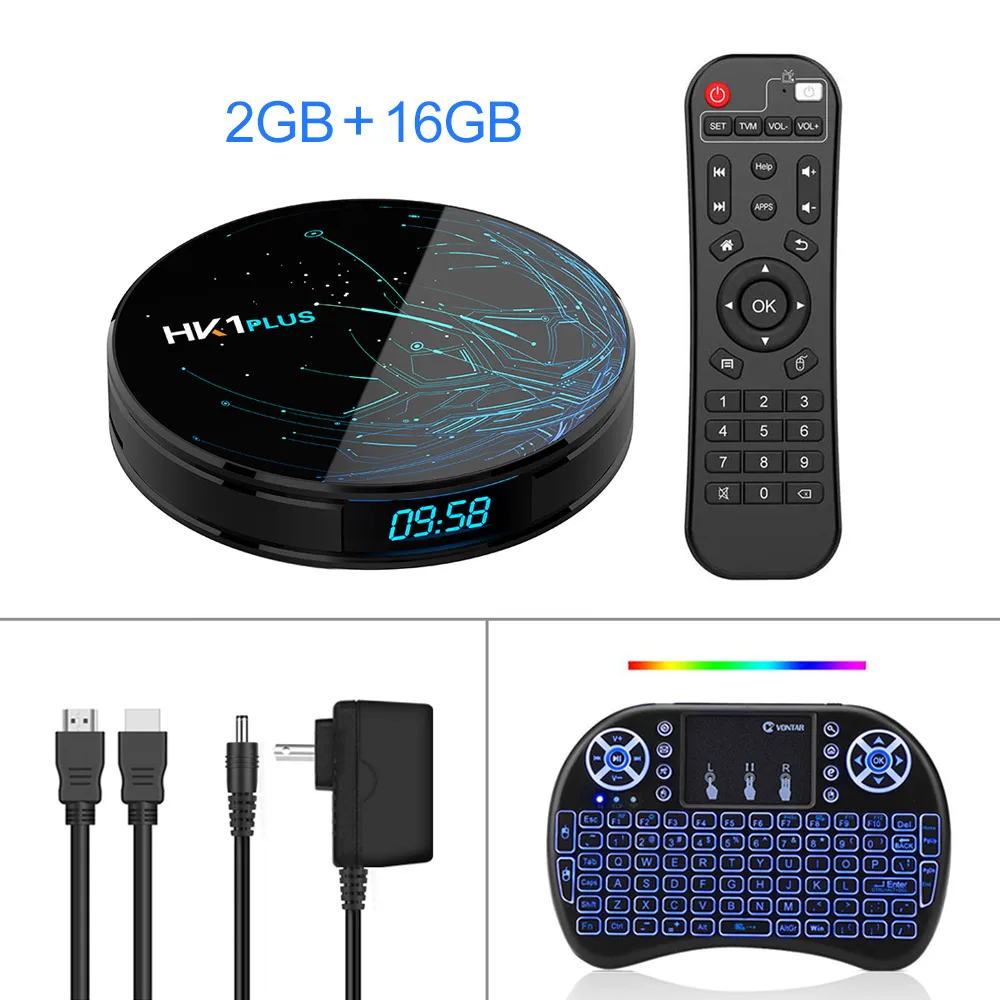 2GB 16GB with i8 HK1 плюс 4 Гб 64 ГБ Android 9,0 Smart tv BOX Amlogic S905X2 четырехъядерный Wifi BT4.0 H.265 4K Netflix Youtube Google Play медиаплеер - Цвет: 2GB 16GB with i8